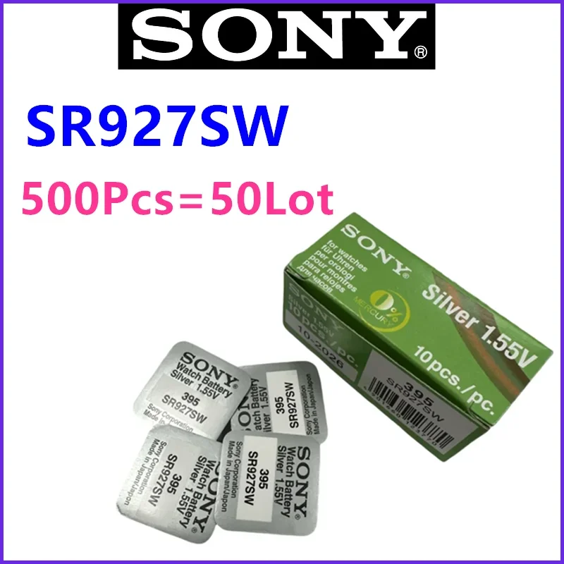 500PCS Original Sony SR927SW AG7 395 LR927 395AL926F Lithium Batteries Button Battery for Watch Toys Control Calculator Toy