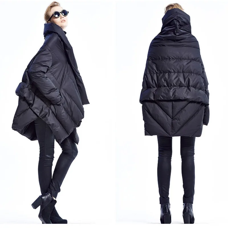 High-Quality Winter Warmth Mid-Length Down Jacket Thicken Loose Plus Size Women's Down Coat White Duck Down Women Puffer Jacket