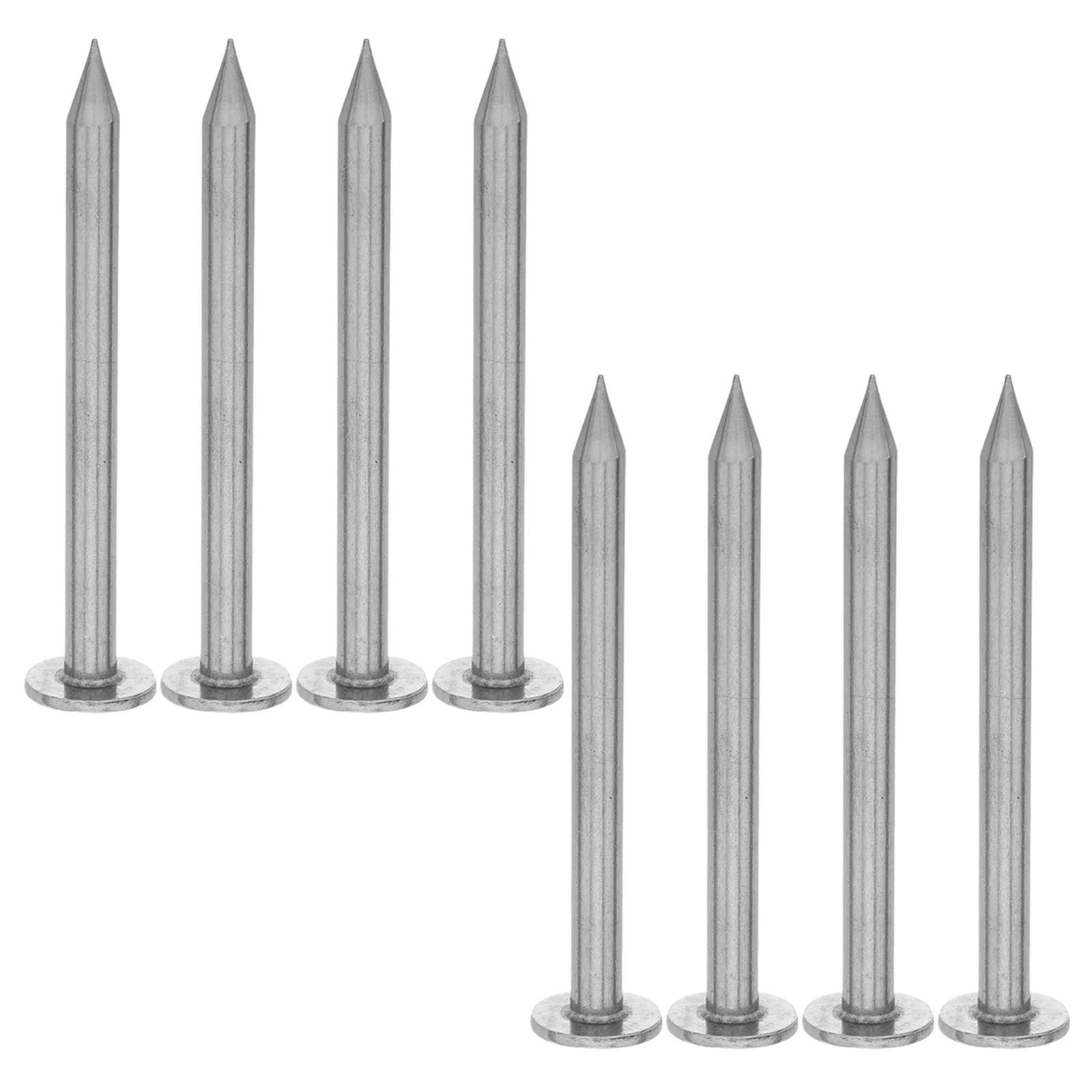 8Pcs Stainless Steel Survey Stakes Permanent Low Profile Property Markers Survey Pin Lawn Line Garden Marking Stakes