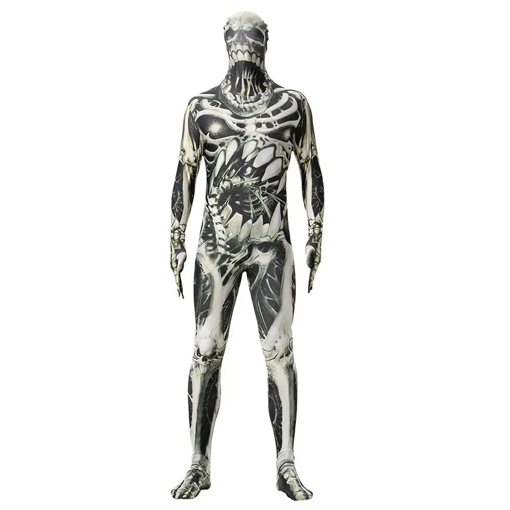 

Skeleton 3D Digital Print Cosplay Jumpsuit Tight Prints Party Shows Clothes Adults Performance Costume Suit