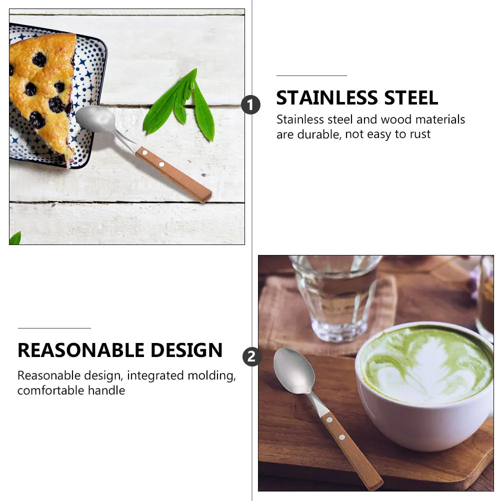 

3pcs Stainless Steel Spoon 304 Food Scoops Cake Ice Cream Coffee Restaurant Supplies Mixing Home Tableware Western Dessert