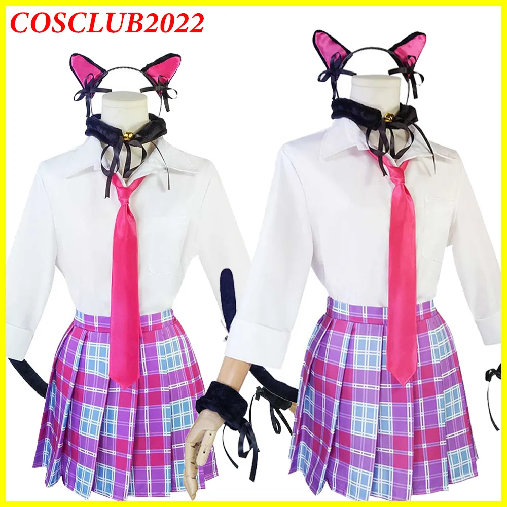 

Fantasia Kitagawa Marin Cosplay Cat Girls Headband Shirt Skirt Tie Costume Anime Dress-Up Roleplay Clothing Halloween Party Suit