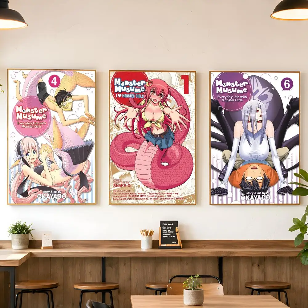 Anime M-Monster Musume Poster Matte Wall Peel And Stick Decor Bedroom Living Room Office Dorm Home