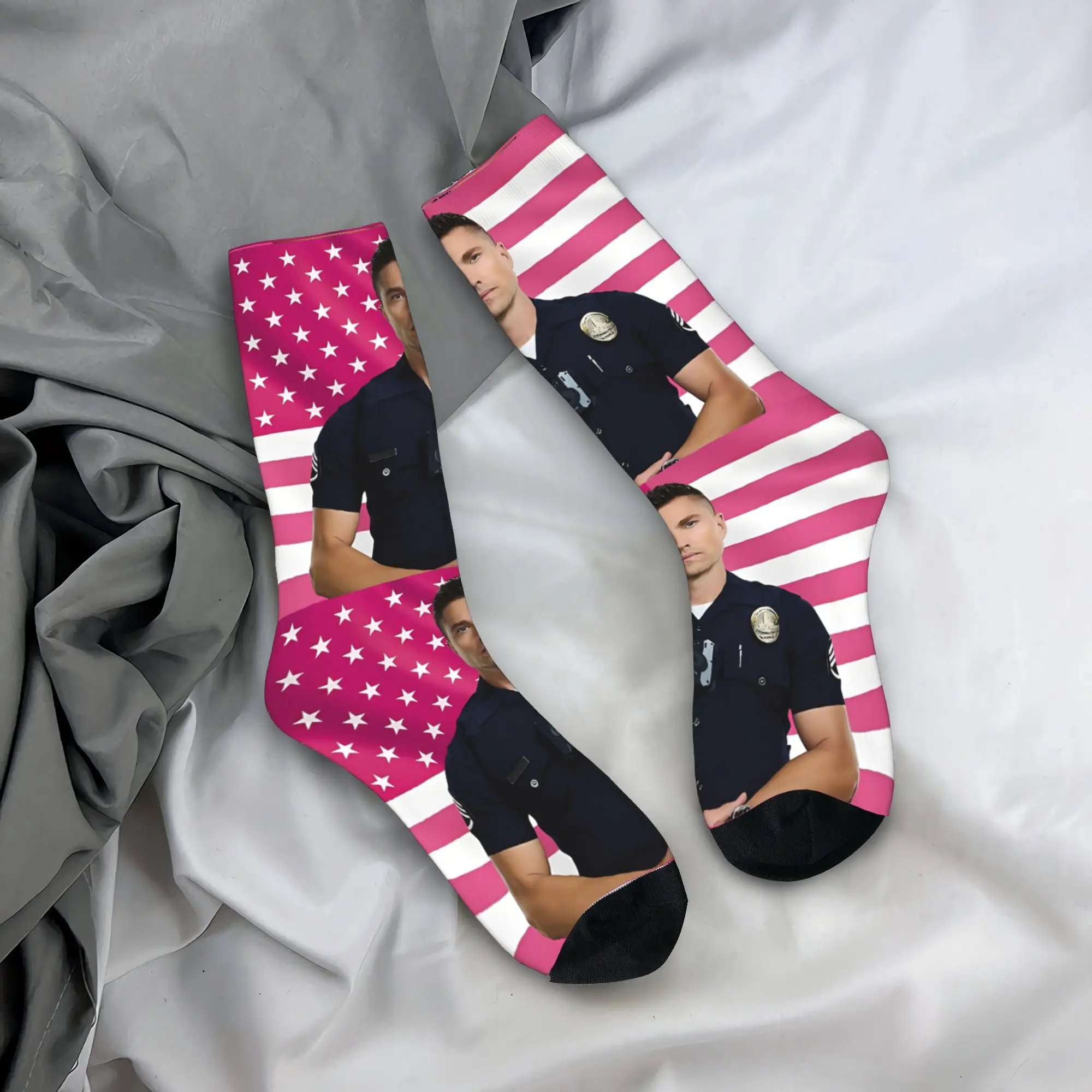 The Rookie TV Show 스타킹 남성 양말 중간 부드러운 현대 양말 가을 야외 스포츠 땀 방지 패턴 양말 생일 선물