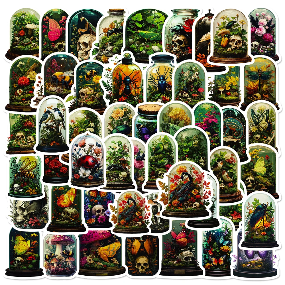 10/30/56 قطعة زجاجات نبات الحشرات الرجعية ملصقات كول الكرتون الجمجمة الشارات DIY بها بنفسك محمول زجاجة ماء الهاتف الدراجة ملصق الديكور #1