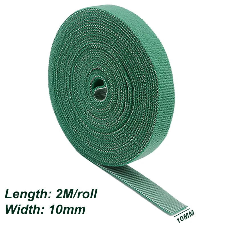 2M Garden Twine Plant Ties Self Adhesive Plant Fastener Tape Garden Hook Loop Bamboo Cane Wrap Support Garden Accessories