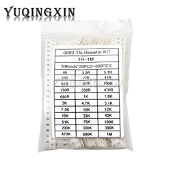 660pcs 0201 0402 0603 0805 1206 1% SMD Chip Resistor Assorted Kit 1R - 1M ohm 33valuesX20pcs Resistance Sample Set