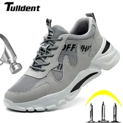 Fashion Safety Shoes Men Anti-Smashing Steel Toe Cap Puncture Proof Indestructible Light Breathable Sneaker Work Shoes Quality