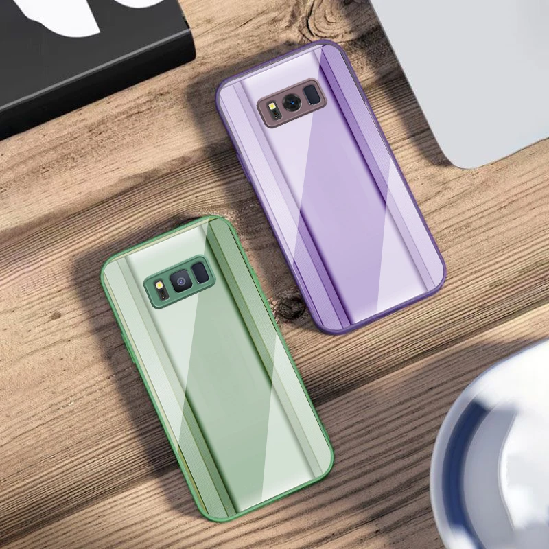 

Golden orange border For Samsung S25 S25 Edge S25Ultra S8 9 S10 20 U ltra S21 Pro 22 Plus S23 FE S24 Ultra Glass Phone Case