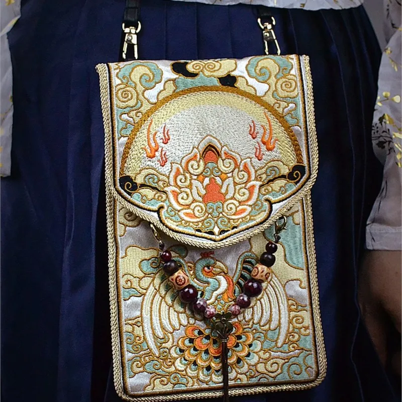 

Chinese Style Retro Women Hanfu Delicate Embroidery Ancient Hand Bag Daily New Style Hanfu Accessories Hanfu Bag
