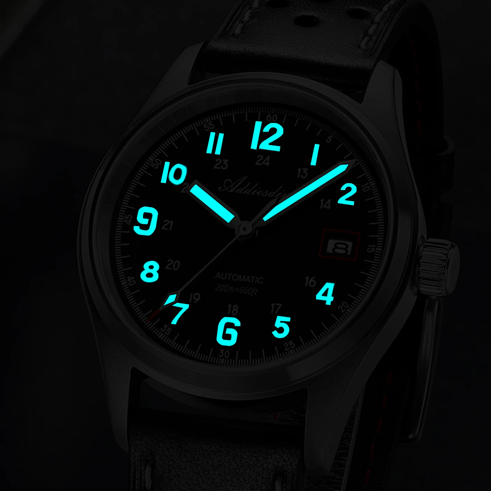 Addiesdive ساعة رجالي NH35 التلقائي الفولاذ المقاوم للصدأ الفاخرة الياقوت ساعة ميكانيكية مضيئة 200 متر مقاوم للماء ساعات جديدة ﻿