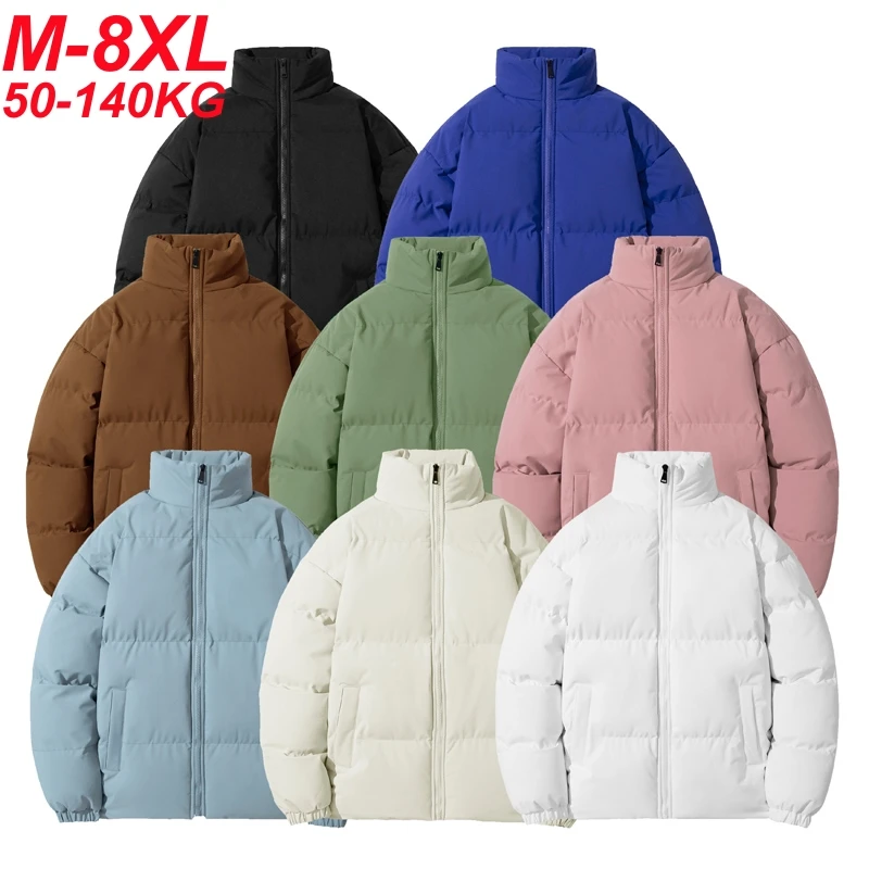 Plus Size 8xl 7xl 6xl Thicken Parka Men's Winter Jacket Trendy Casual Loose Warm Comfortable Cotton Padded Coats Men 8 Colors