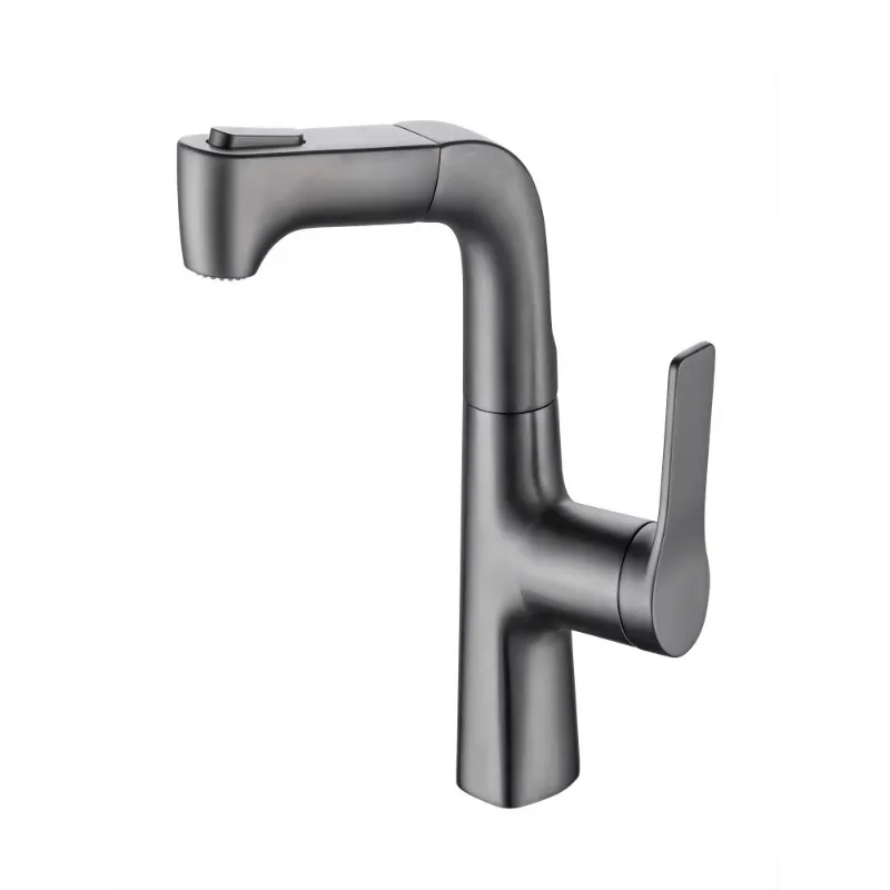 

*Shower room wash basin All copper lift pull-out gun gray hot and cold basin faucet