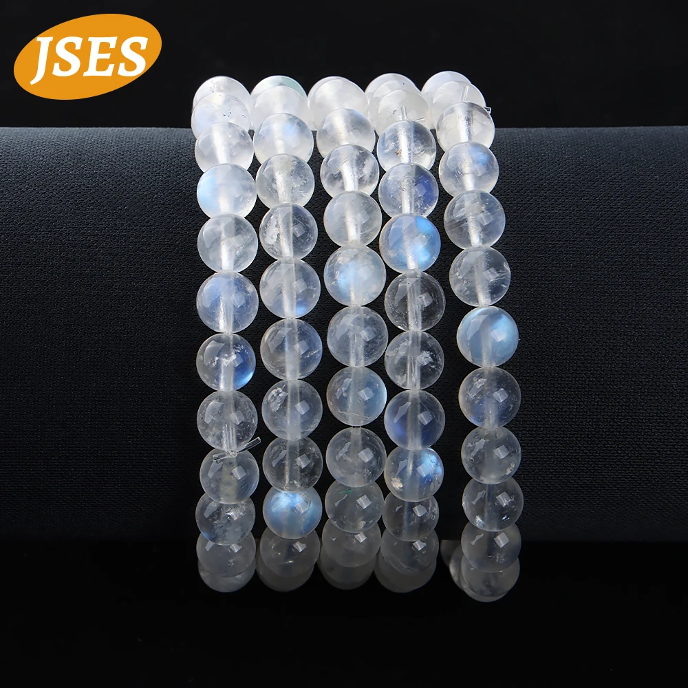 AAA Natural Rainbow Moonstone Clear Bracelet Beads for Jewelry Making Necklace Charms DIY Accessories Stone Beads Wholesale