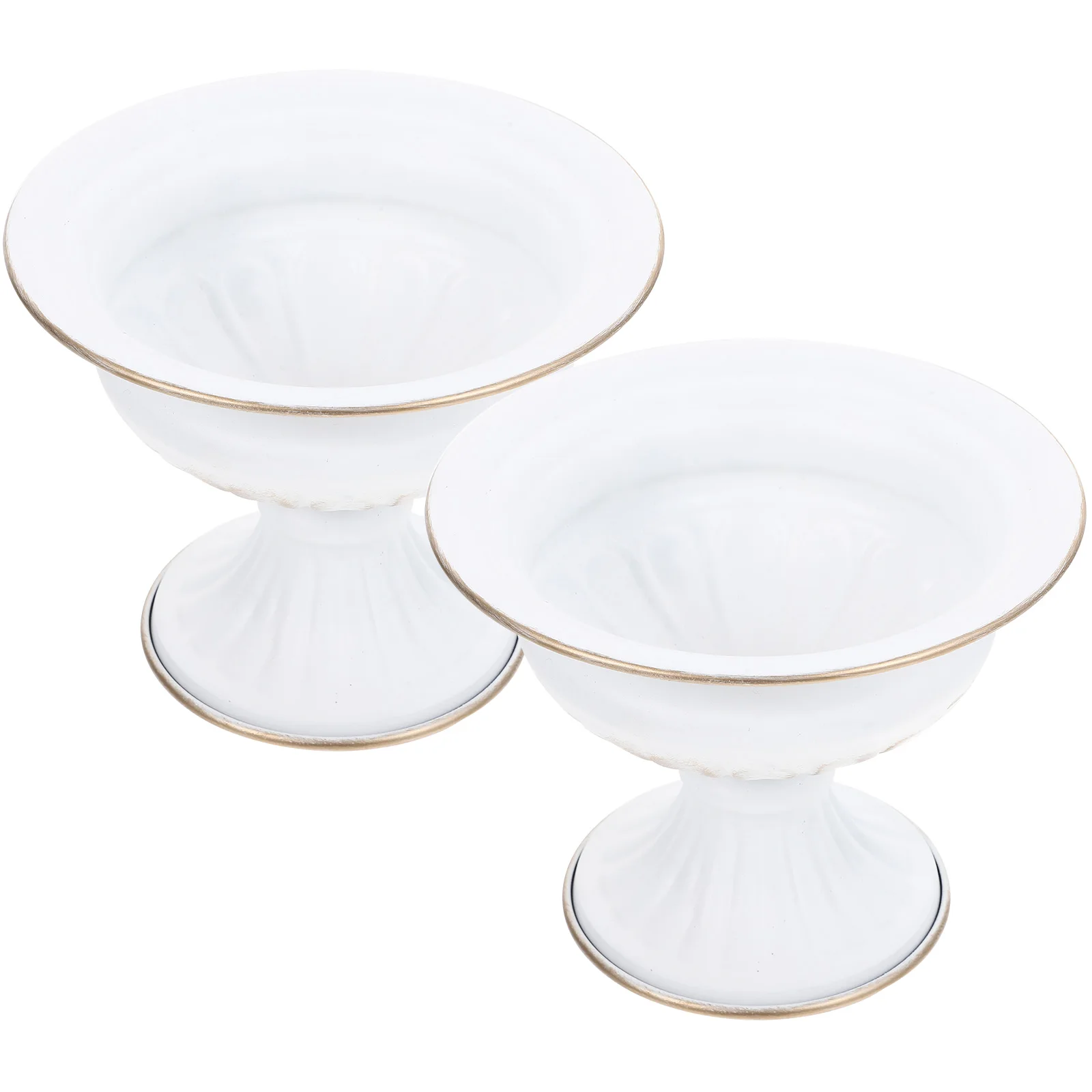 

2Pcs Iron Art Flower Vase Vintage Style Desktop Metal Vase for Home Office Dining Table Floral Arrangement Decorative Pot