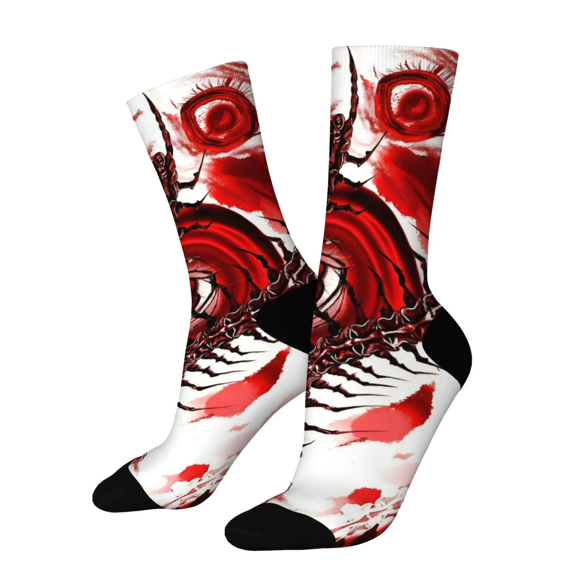 Streetwear-Herrensocken mit Evil Eye-Design, schwarzer Gothic-Druck, rutschfeste, bequeme Söckchen für Freizeitkleidung