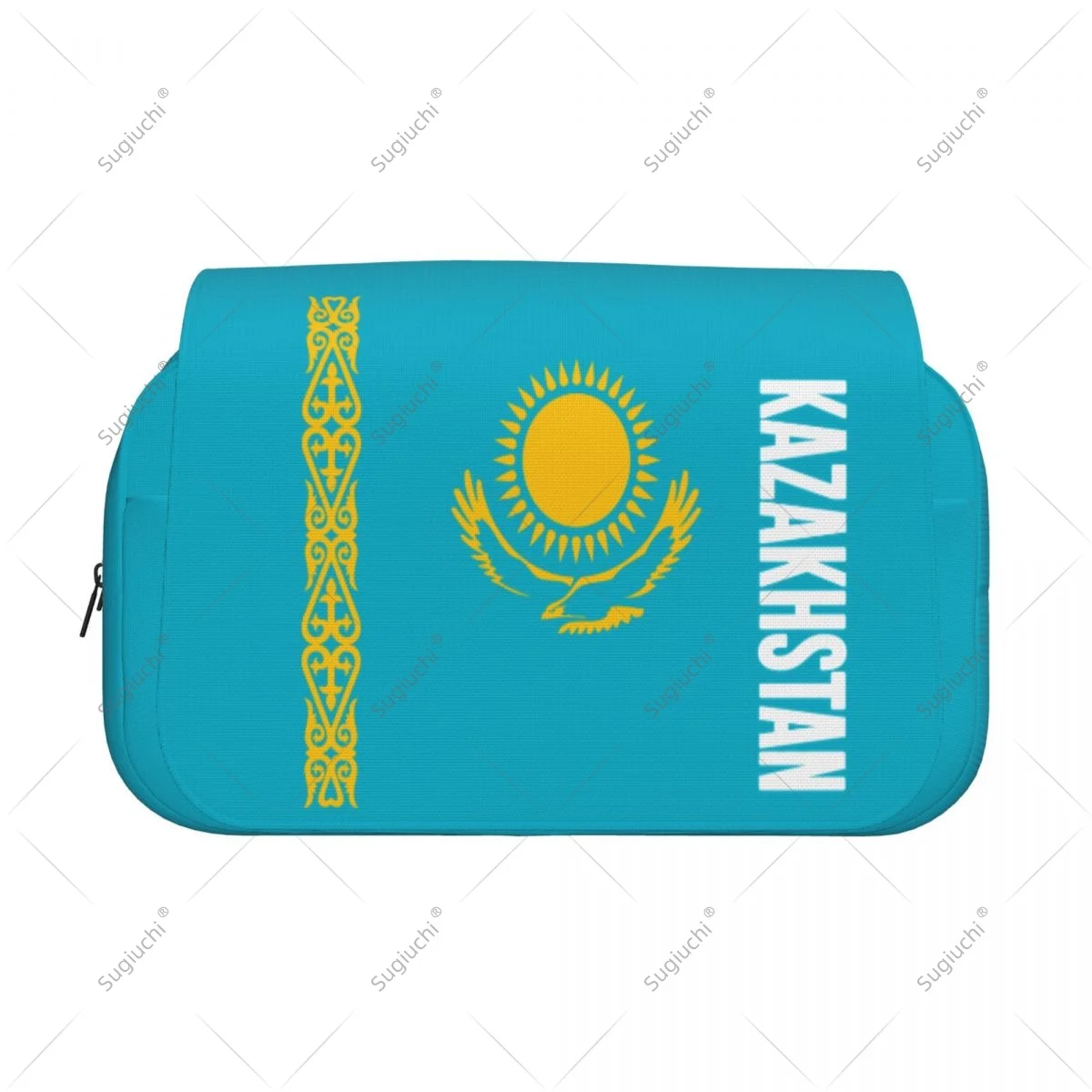 Pencil Case Scissors Bags 3D Kazakhstan Flag Double-layer Oxford Cloth Stationery Storage Pen Box Case