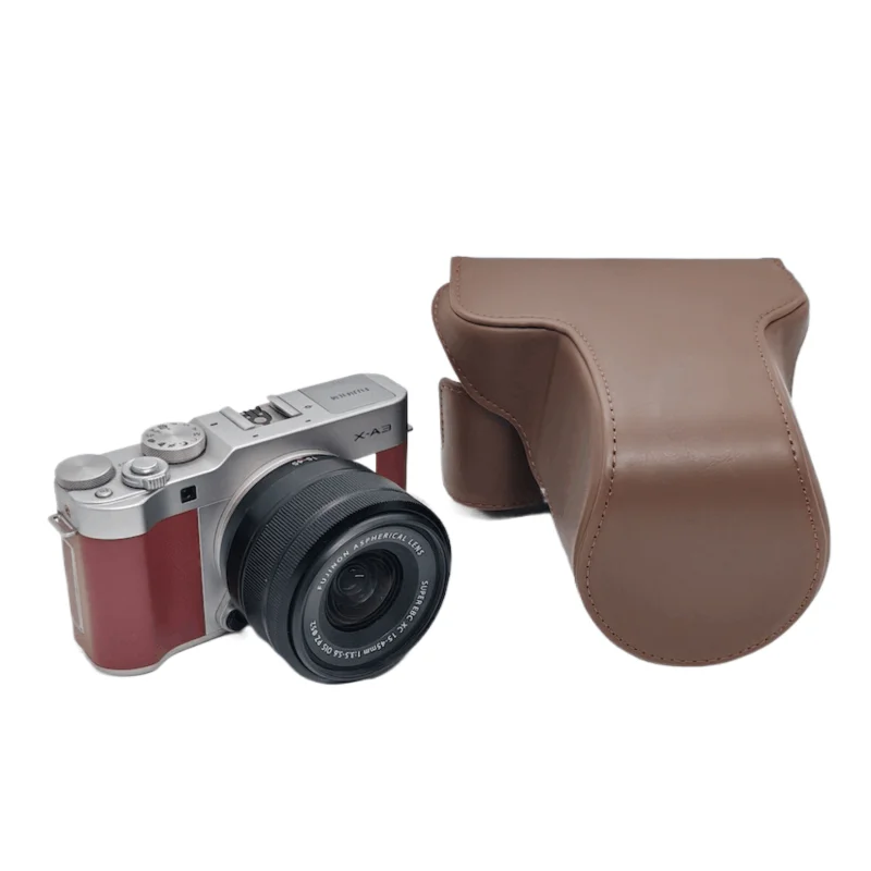 PU leather Digital camera case bag cover pouch for Fuji Fujifilm XA10 XA20 XA2 XA3 XA5 XA7 XA1 Camera with Strap