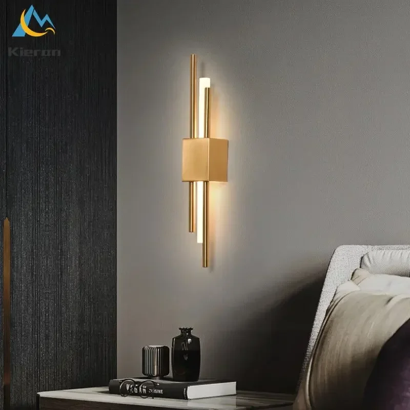 Lámpara de pared LED de tubo largo Simple, luces de pared modernas para dormitorio, estudio, comedor, Hotel, mesita de noche, decoración de sala de