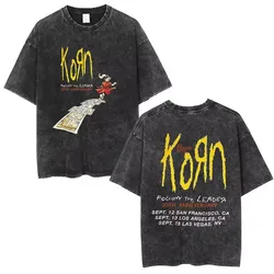Korn ๋ฆฌ๋๋ฅผ ๋ฐ๋ฅด์ญ์์ค 20 ์ฃผ๋
๊ธฐ๋
์์ T ์
์ธ ๋ฉํ ๊ณ ๋ ๋ก ๋ฐด๋ T ์
์ธ ๋จ์ฑ ๋นํฐ์ง T ์
์ธ streetwear