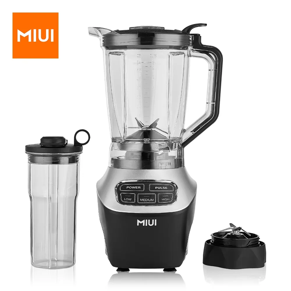 MIUI Kitchen Food Grinder Blender Smoothie Juicer Large Capacity Home Cooking Machine Mixer with Pulse Mode BPA Free Anti-Slip