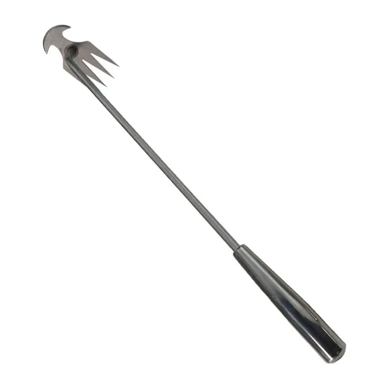 Steel Grass Remover 4 Teeth Garden Grass Puller In Stainless Steel Multifunctional Grass Removing Tool For Planting Harvesting