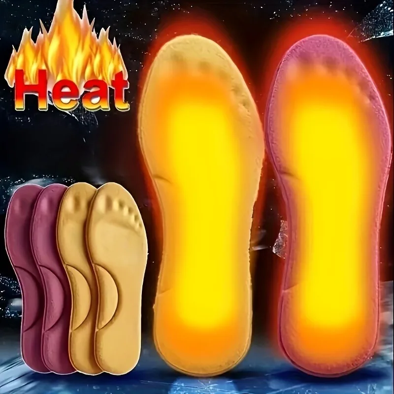 Self Heated Thermal Insoles for Feet Winter Thermal Thicken Memory Foam Shoe Pads Men Women Sports Shoes Self-heating Shoe Pads