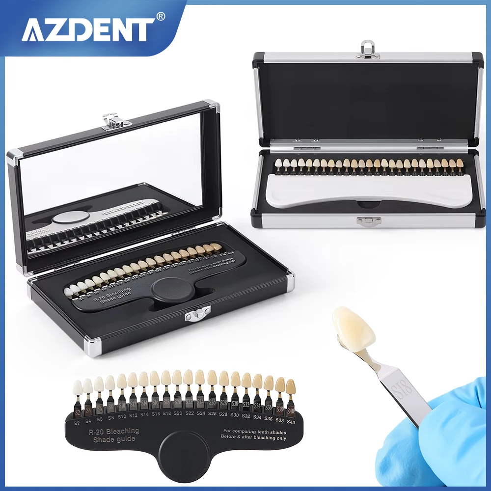 

AZDENT Dental Teeth Shade Guide Porcelain 3D Master Tooth Whitening Comparator Toothguide Colorimetric Plate 20/25 Colors