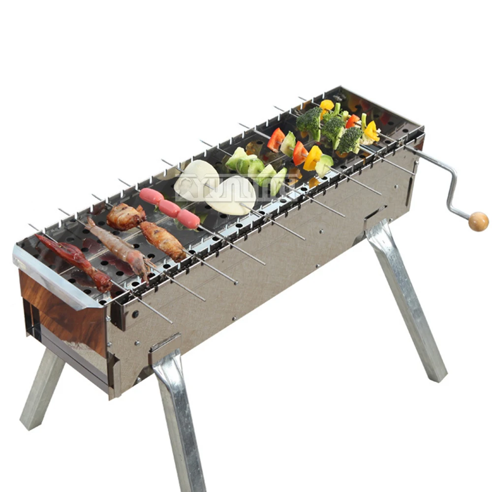 Household Foldable BBQ Stove Stainless steel Barbecue Grill Outdoor Rotary Barbecue Machine Grelha Churrasco