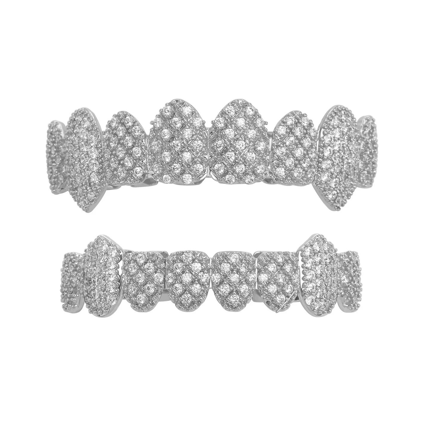 

YOUNGX 8/8 Iced Out CZ Stone Teeth Grillz: Хип-хоп капы для зубов с цирконами, унисекс, накладные зубные протезы