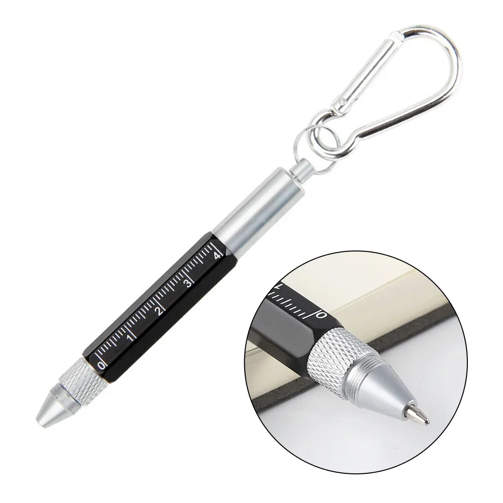 Mini Multifunction Ballpoint Pen Stylus 6 In 1 Metal Screwdriver Touch Screen Tool Pen Small Scale Keychain Pens Accessories