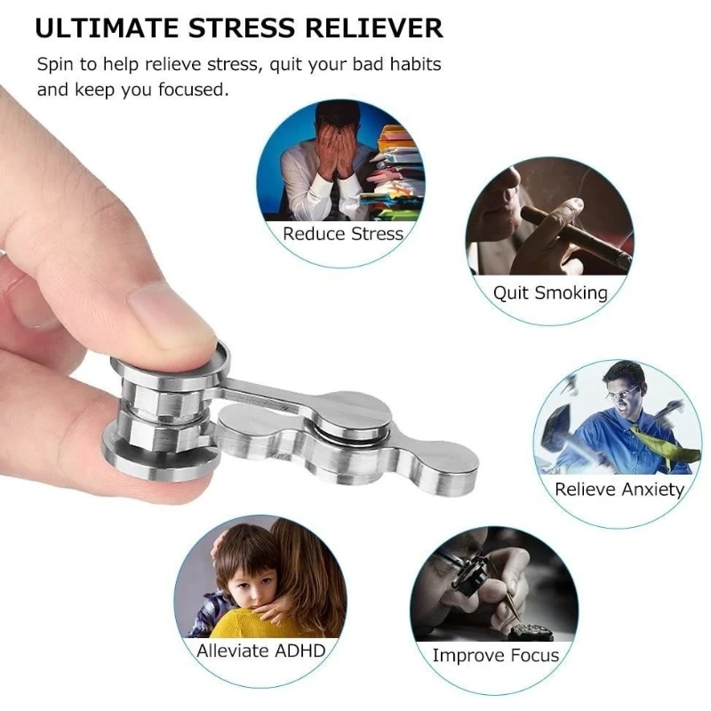 Stainless Steel Pendulum Fidget Spinner Anti-Stress Hand Spinner for Anxiety ADHD Relief Focus EDC Toy Adults Anti Stress Toys