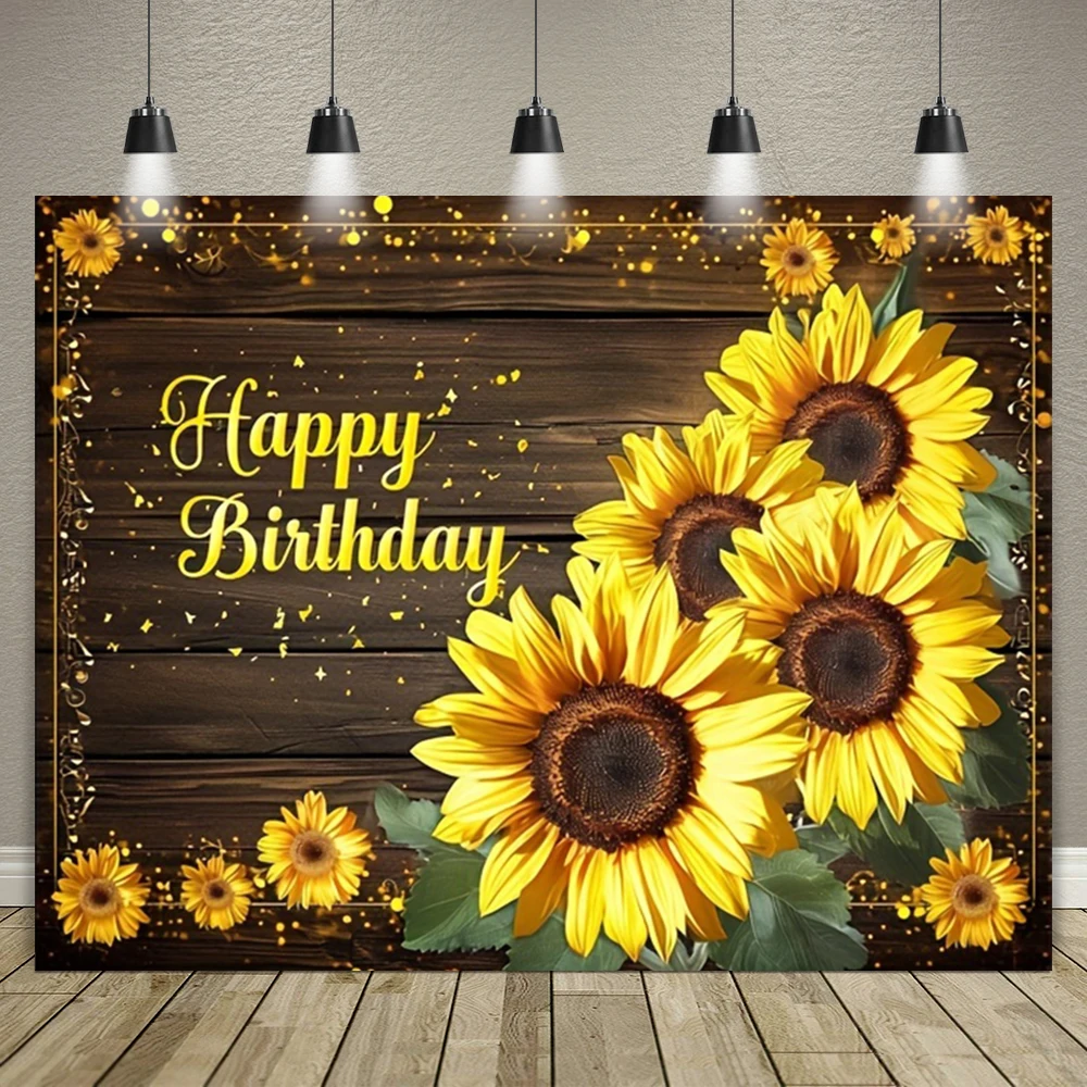 

Rustic Sunflower Backdrop Banner Flower Butterfly Photo Background for Kid Aldult Birthday Party Decor Baby Shower Photo Studio