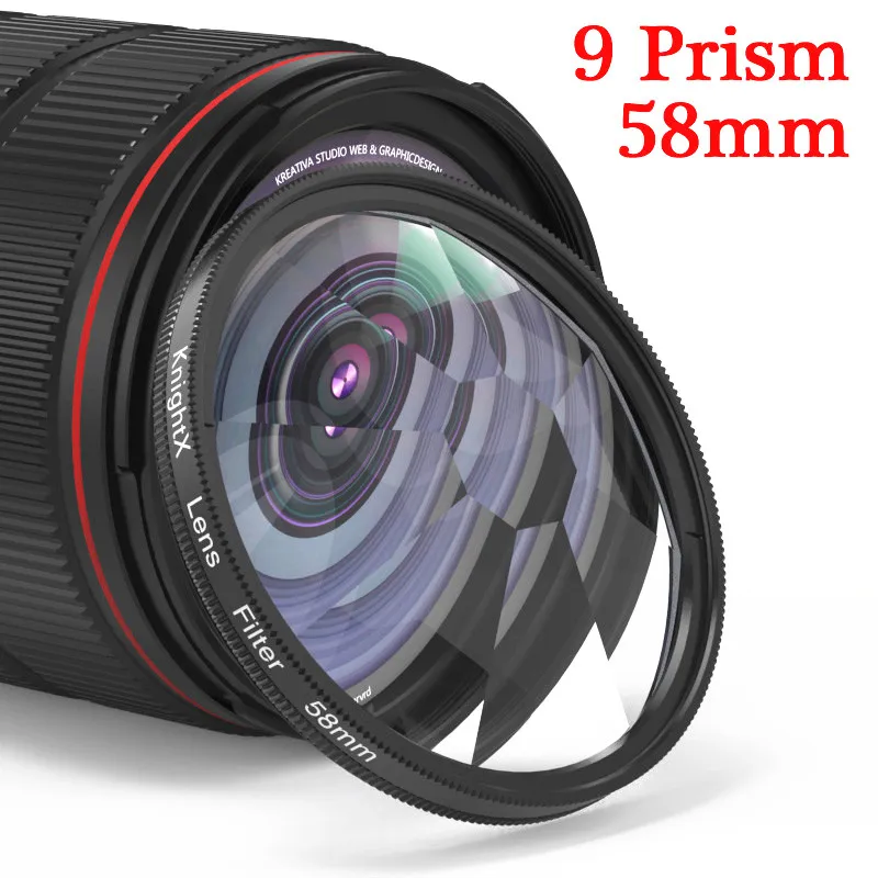 KnightX Camera Prisma Split Kaleidoscope Filter 52mm 55mm 58mm 67mm 72mm 77mm 7