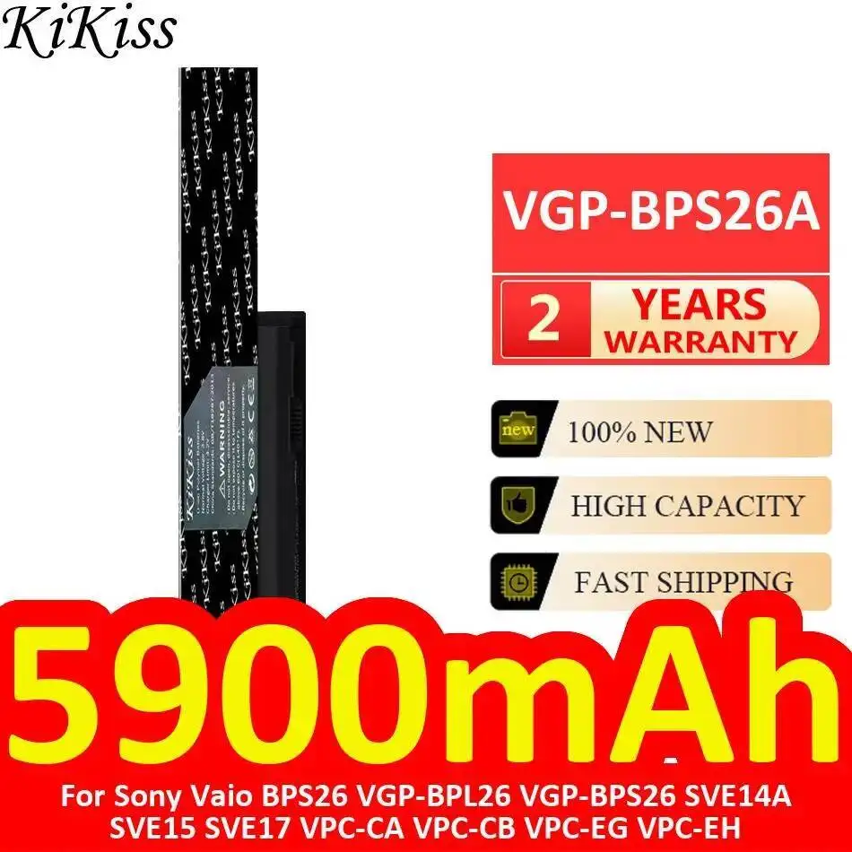 

Аккумулятор для ноутбука Vgp-BPS26A 5900 мАч для Sony Vaio BPS26 Vgp-BPL26 Vgp-BPS26 SVE14A SVE15 SVE17 Vpc-CA Vpc-CB Vpc-EG Vpc-EH