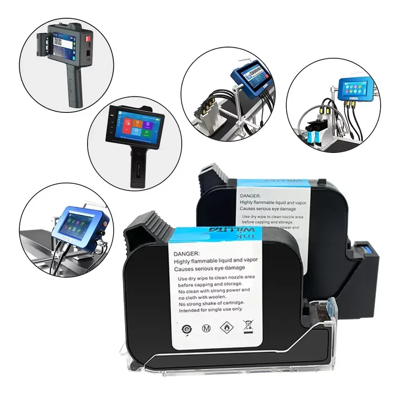 Willita 12.7mm Color Ink Cartridges for Expiry Batch Date Handheld Inkjet Printers 25.4mm Ink Jet Cartridge view 4