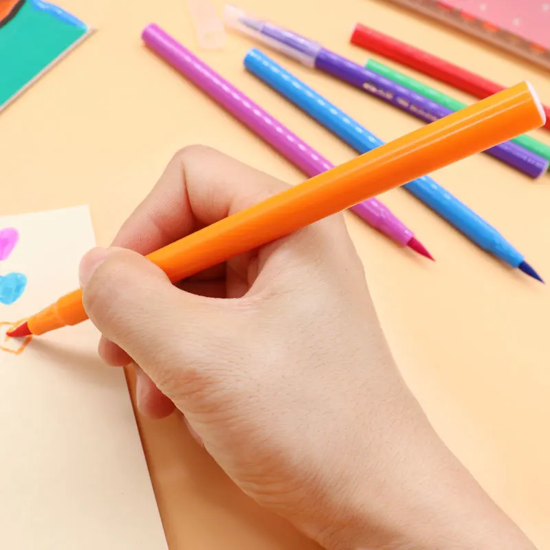 

Акварельная ручка, художественная ручка для рисования, школьные принадлежности, акварельные ручки, 18 цветов, моющиеся акварельные ручки, канцелярские принадлежности с мягким наконечником