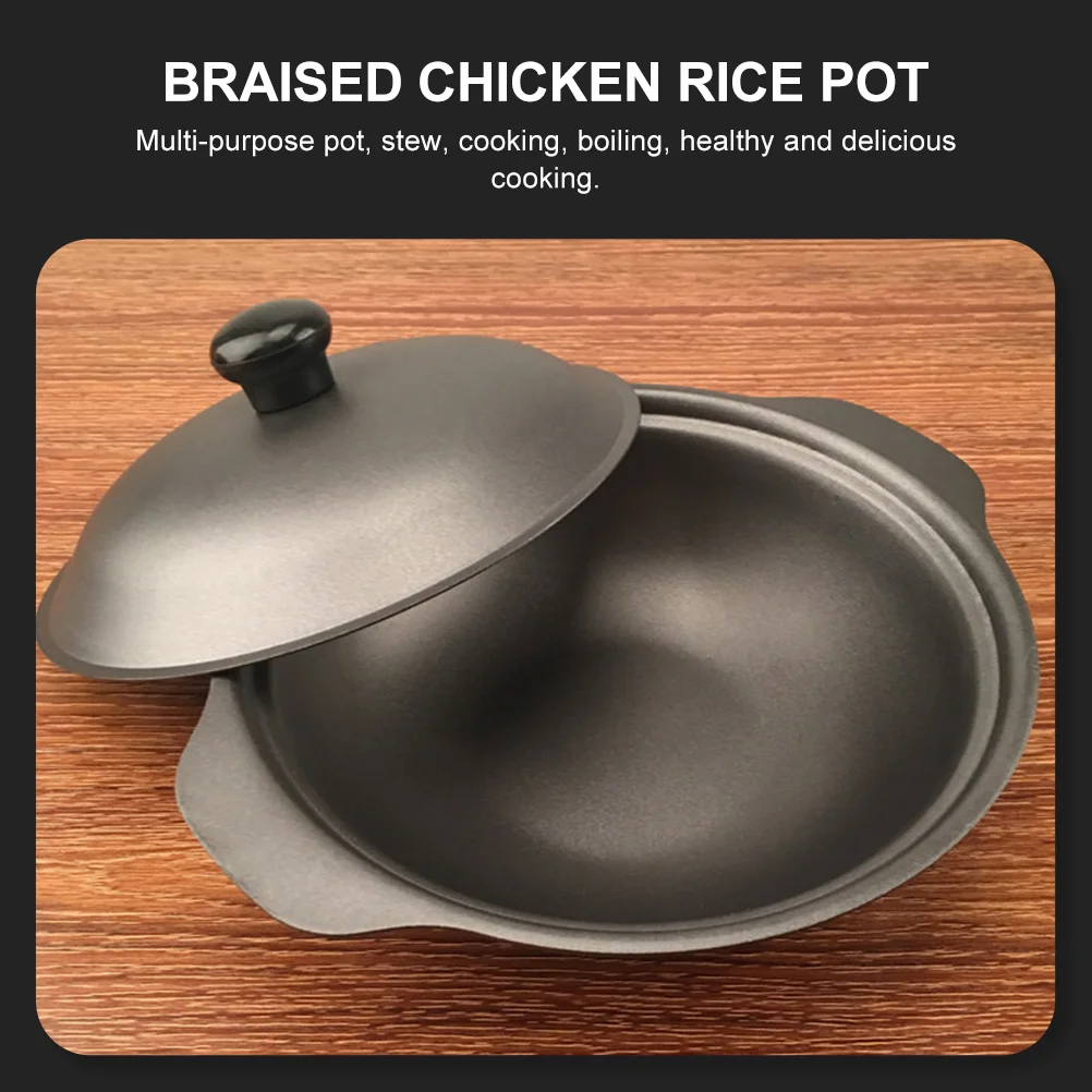 1 Pc Cast Iron Casserole Yellow Braised Chicken Rice Pot Claypot Rice Pot