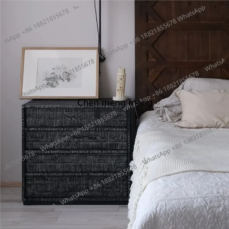Vintage Style Four-Drawer Chest of Drawers Bedroom Storage Cabinet Bedside Table