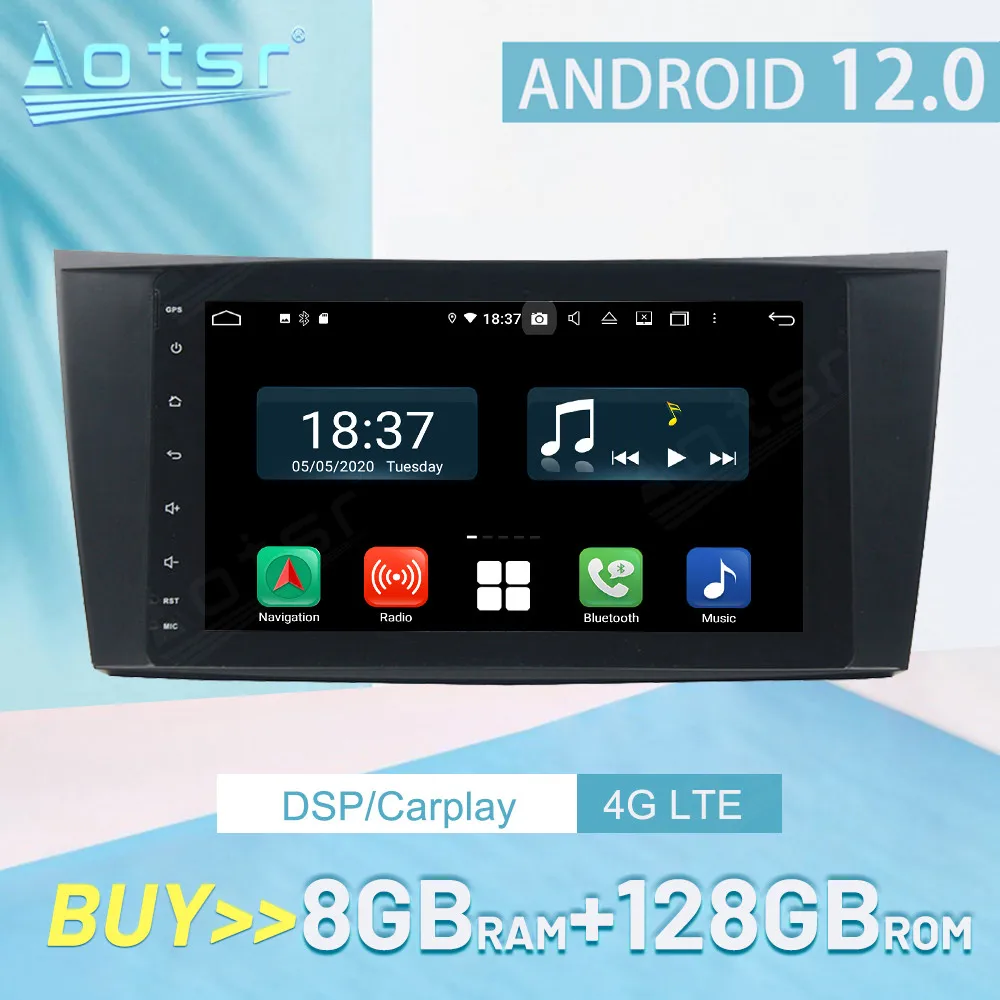 8+128GB Android12.0 Carplay For BENZ E-Class W211 2002-2008 PX6 Multimedia Player GPS Navigation DSP Car Stereo Radio Head Unit