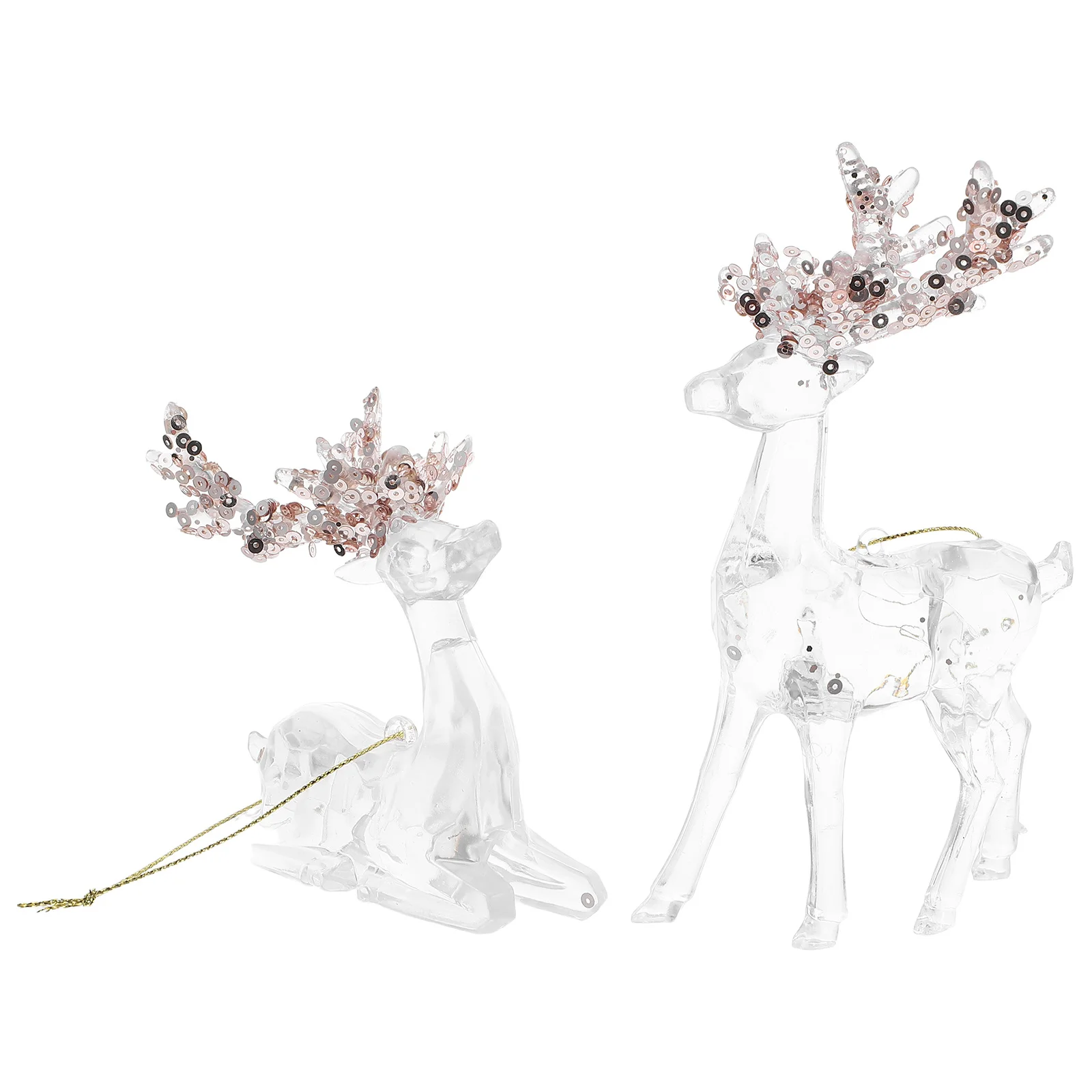 

2Pcs Clear Reindeer Ornaments Acrylic Elk Christmas Tree Decorations Hanging Pendant for Indoor Holiday Display Mantel Decor