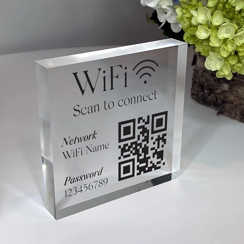 Blocco Acrilico Personalizzato WiFi Password