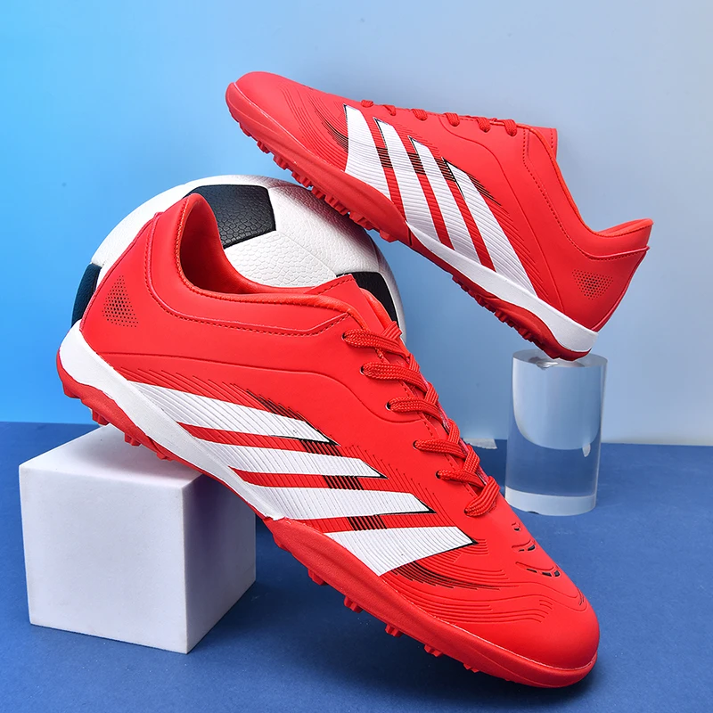 

Оригинальные брендовые мужские красные футбольные бутсы, бутсы для газона, профессиональные мужские футбольные бутсы, тренировочная обувь для соревнований по мини-футболу, мужские кроссовки