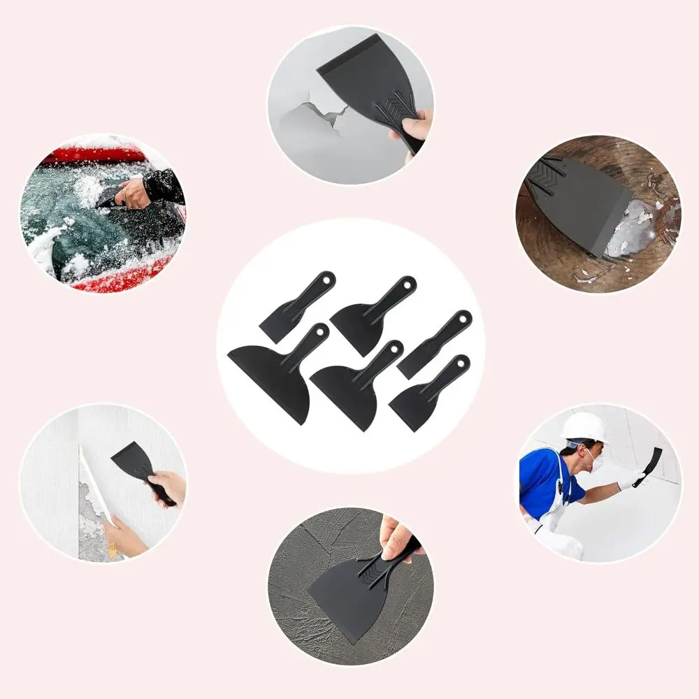 6pcs 6 in 1 Flexible Spackle Tool Non Scratch Multi-Purpose Paint Scraper Tool Durable Putty Filler Tools Drywall Repair