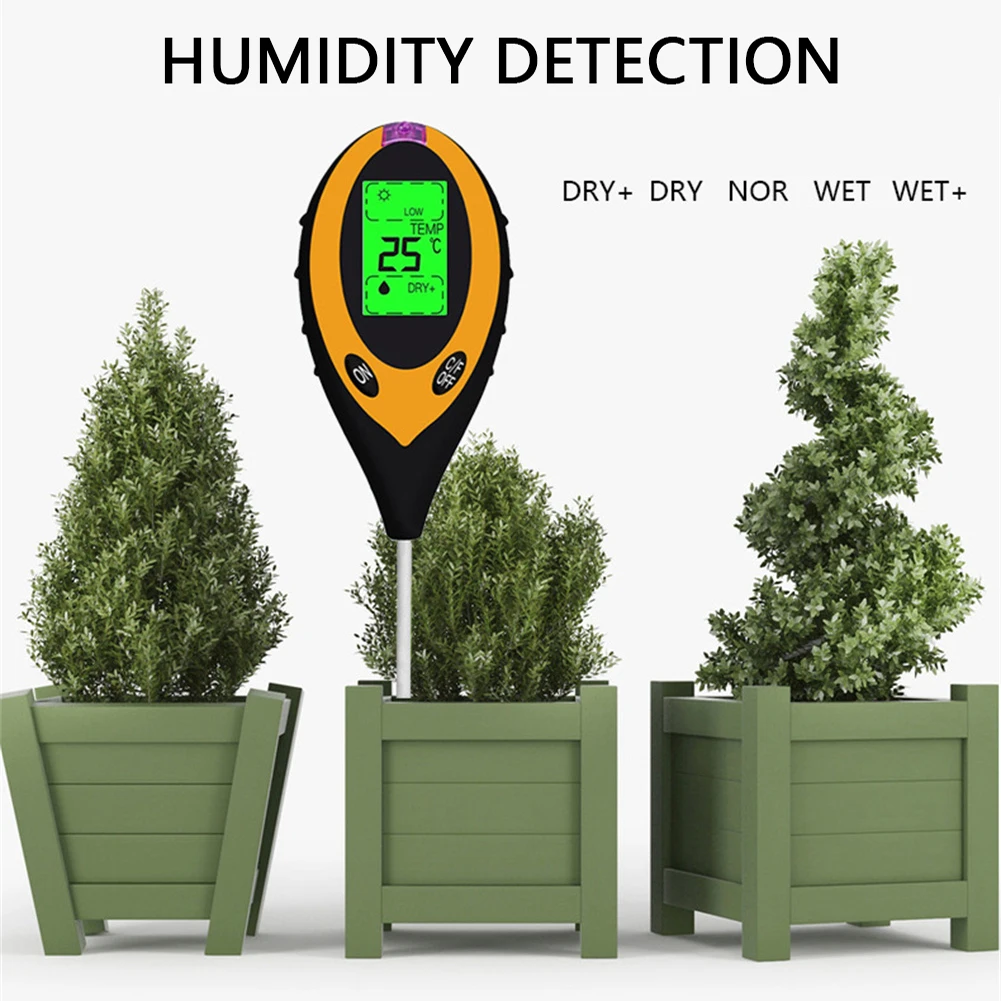 Soil PH and Humidity Tester Nutrient Water Tester High Precision Household Gardening Flower Grass Fertility Meter 1PC