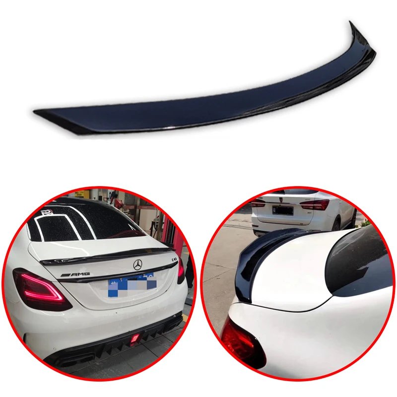 

For Mercedes Benz C-Class Sedan 4-Door W205 C63 C180 C200 C260 C300 2008-2014 Spoiler Glossy Black Or Carbon Fiber Look