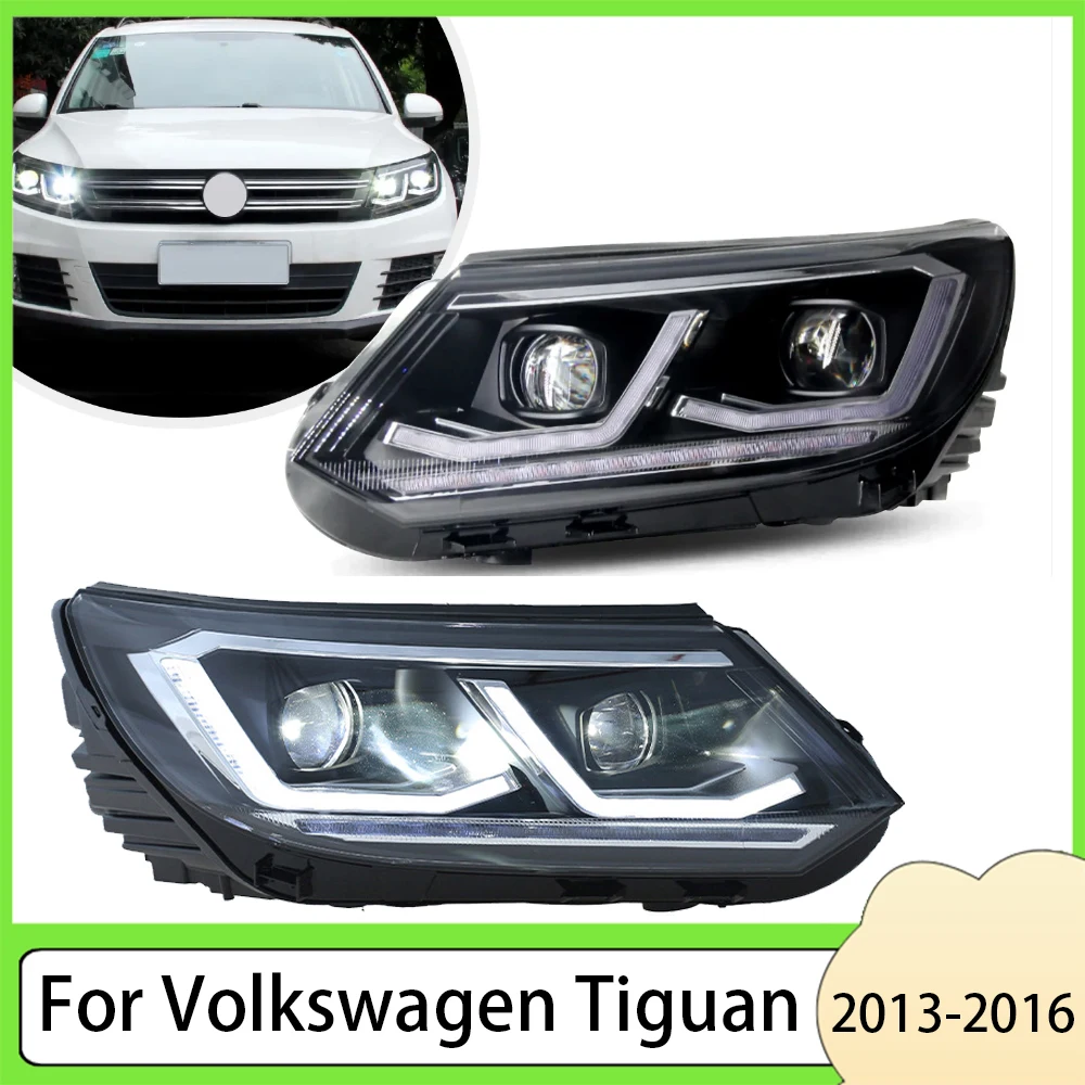 

Фары головного света для Volkswagen Tiguan, высококачественные автомобильные передние фары в сборе для VW 2013-2016, запуск анимации DRL