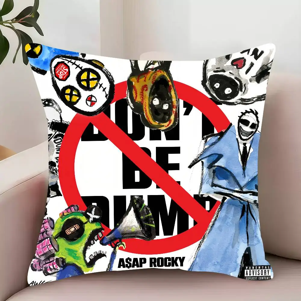A-Asap R-Rocky Dont Be Dumb  Pillow Case Decor Protective Covers Comfortable soft for Sofa Living Room Home office