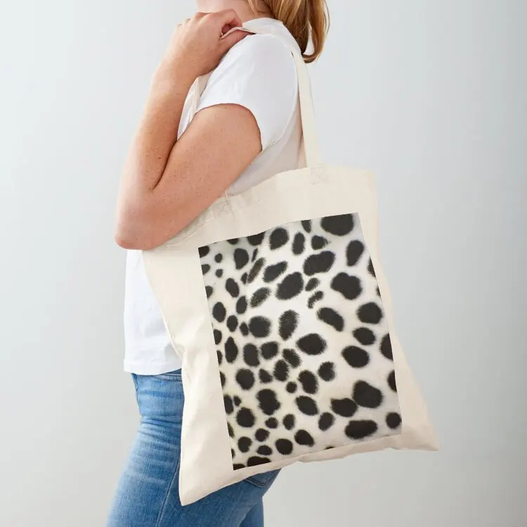 

Dalmation Fur Texture Black and White Tote Bag bags luxury women Shopper handbag reusable shopping bags Big bag women