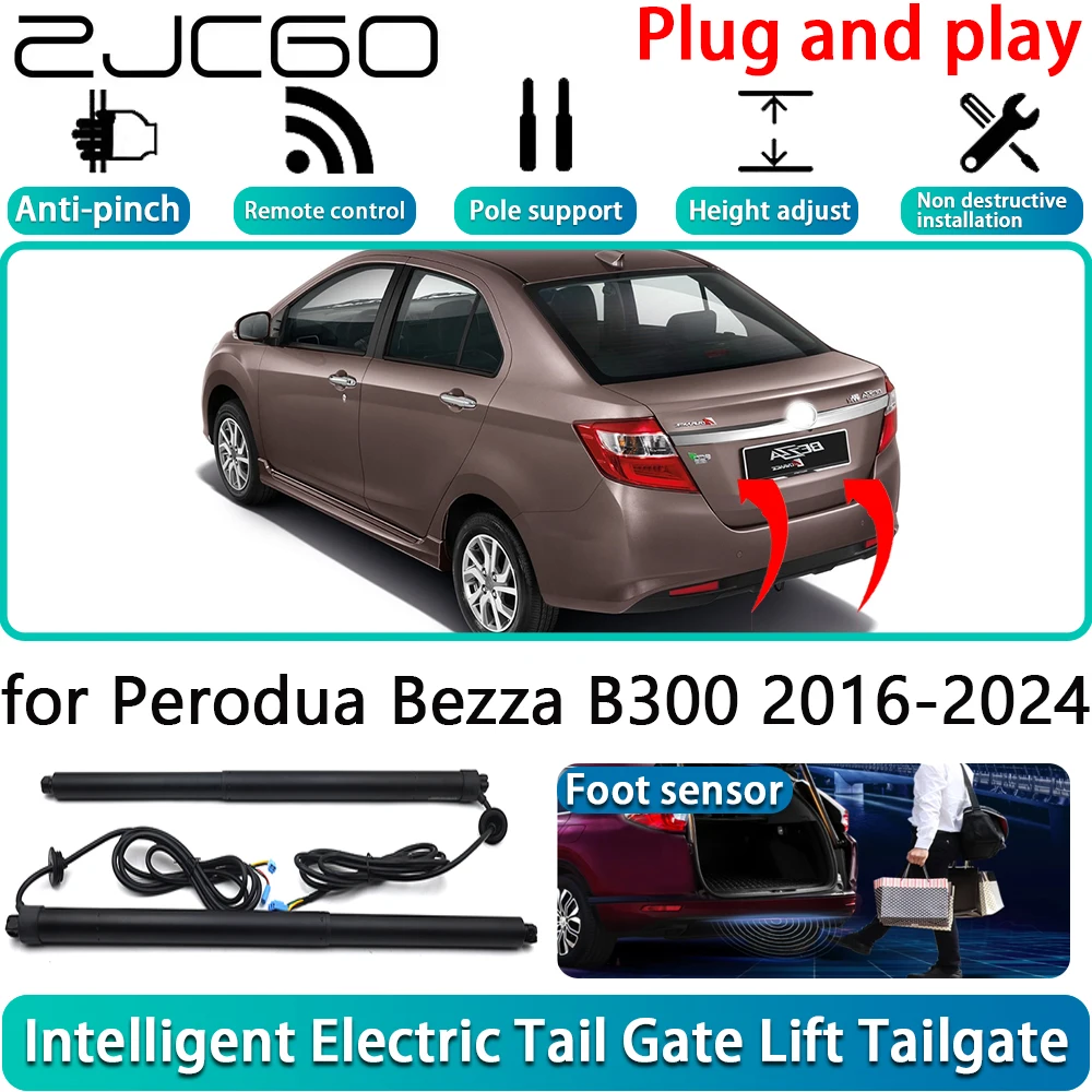 

ZJCGO for Perodua Bezza B300 2016-2024 OEM Electric Powered Tailgate Power Liftgate Automatic Tailgate System With Foot Sensor